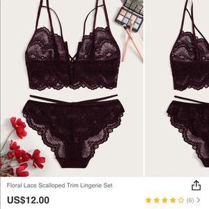 Lace lingerie maroon (SIZE s/m)